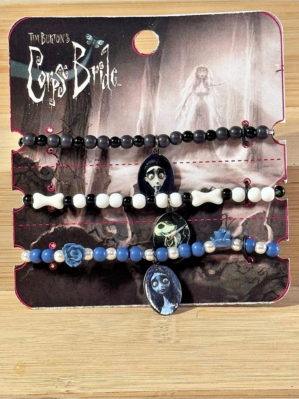 The Tin Bin Corpse Bride bracelet set Bracelet Set Black & Blue NWT